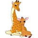 Sticker enfant Bébé Girafes réf 2536 (Dimensions de 10 cm à 130cm de hauteur)