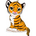 Sticker enfant Tigre réf 2520 (Dimensions de 10 cm à 130cm de hauteur)