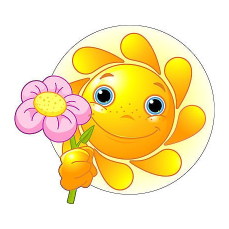 Sticker enfant Fleur soleil réf 2518 (Dimensions de 10 cm à 130cm de hauteur)