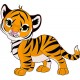 Sticker enfant Tigre réf 2514 (Dimensions de 10 cm à 130cm de hauteur)