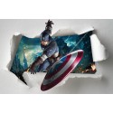 Stickers enfant papier déchiré Captain América Avengers réf 7649