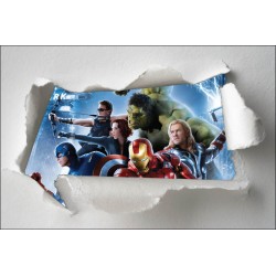 Stickers enfant papier déchiré Avengers réf 7665