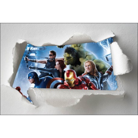 Stickers enfant papier déchiré Hulk Avengers réf 7650 