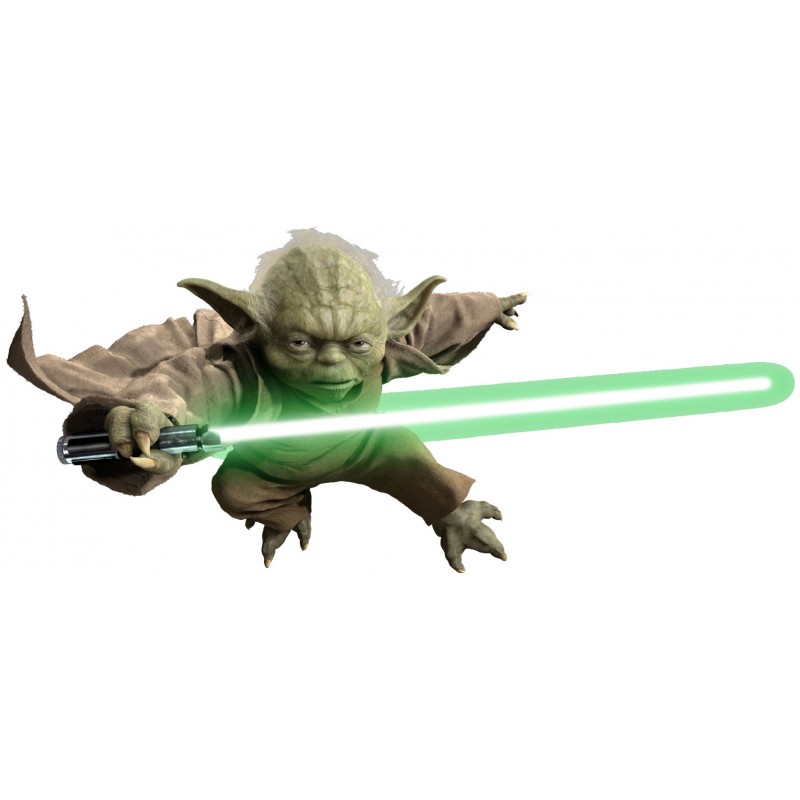 Star Wars Sticker Maître Jedi Yoda environ 66 cm x 41,5 cm Auto-adhésif 
