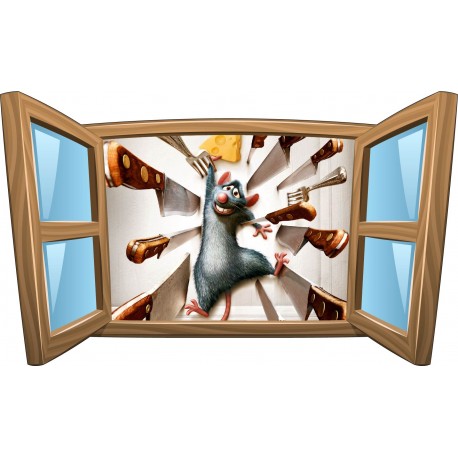 Sticker enfant fenêtre Ratatouille réf 958