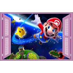 Sticker enfant fenêtre Mario Galaxy réf 934