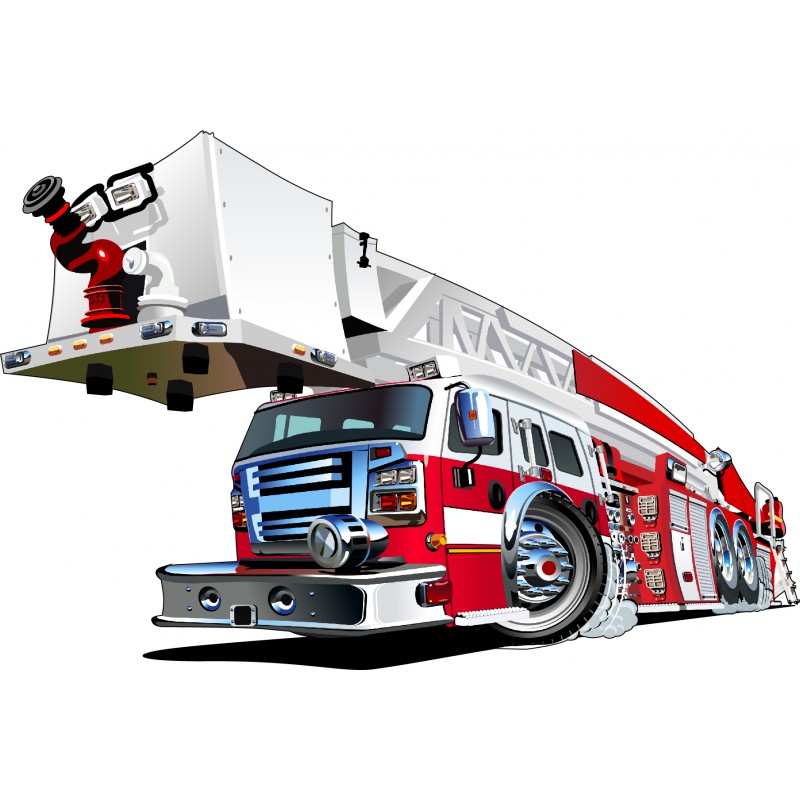 Sticker grand camion pompier - Sticker A moi Etiquette & Autocollant