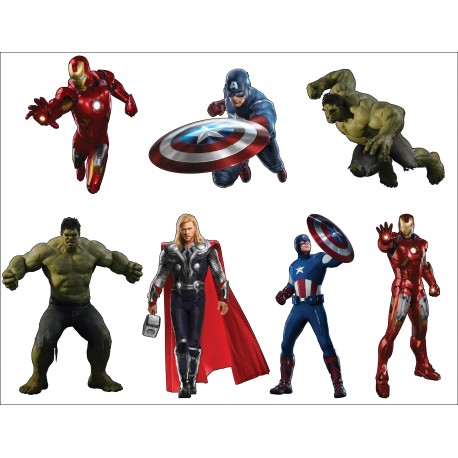 Stickers planche enfant super heros Avengers ref 8870 (7 dimensions)