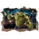 Stickers Hulk 3D trompe l'oeil Avengers
