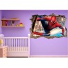 Stickers 3D trompe l'oeil Spiderman réf 23244
