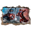 Stickers trompe l'oeil Captain américa VS Iron Man réf 23257