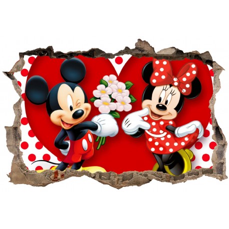 Stickers 3D Mickey minnie réf 23637