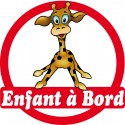Sticker enfant à bord Girafe 16x16cm réf 166