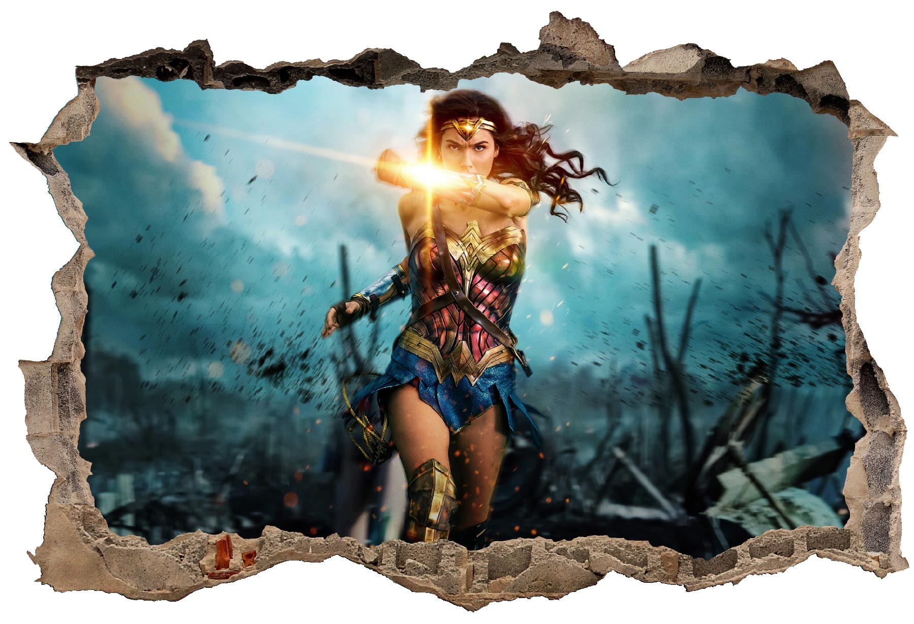 Sticker mural effet 3D Stickers muraux Wonder Woman – Signorbit