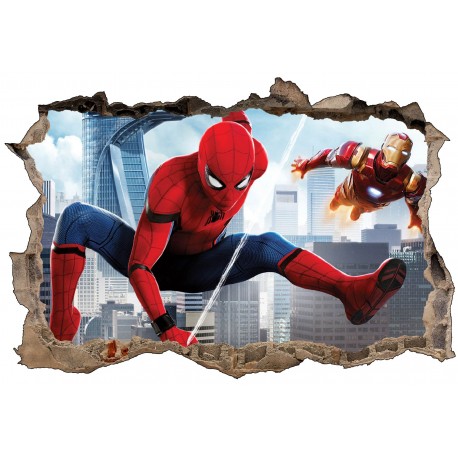 Stickers 3D Spiderman et Ironman réf 52464