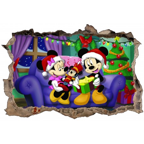 Stickers 3D Mickey et Minnie a Noël ref 4610