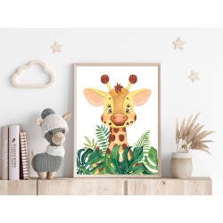 3 Affiches Animaux De La Forêt Bébé Prénom Personnalisé - Poster Safari Jungle Chambre Enfant