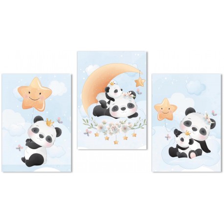 Set de 3 Affiches pour Chambre d'enfant - Décoration chambre bébé pour