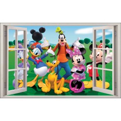 Sticker enfant fenêtre Mickey Minnie réf 1063