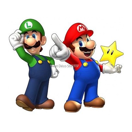 stickers autocollant Mario et Luigi réf 15032 