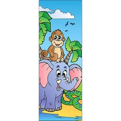 Sticker enfant animaux pour porte plane ou mural réf704