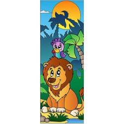 Sticker enfant Lion pour porte plane ou mural réf 706