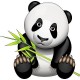 Sticker enfant Panda réf 925 (Dimensions de 10 cm à 130cm de hauteur)