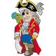 Sticker enfant Pirate réf 913 (Dimensions de 10 cm à 130cm de hauteur)