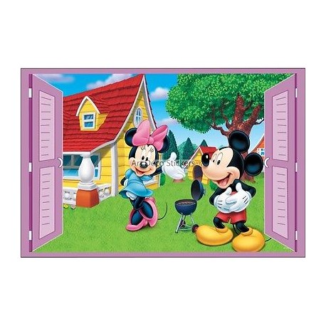 Sticker enfant fenêtre Mickey et Minnie réf 948 948