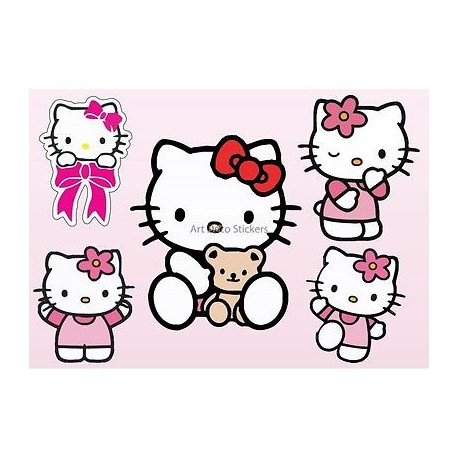 Stickers enfant planche de stickers Hello Kitty réf 9540