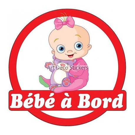 Sticker Autocollant Auto Voiture Bebe A Bord Bebe 16x16cm Ref 3576 Stickers Muraux Enfant