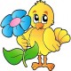 Sticker enfant Oiseau fleur 919