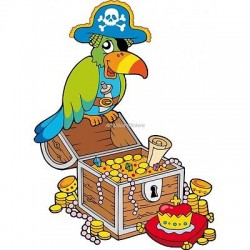 Sticker enfant Perroquet pirate 910