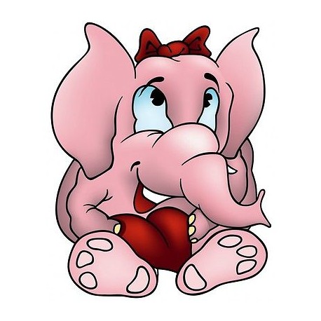 sticker Autocollant enfant Elephanteau rose E043