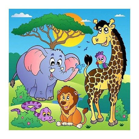Papier peint enfant géant Animaux de la jungle 2003