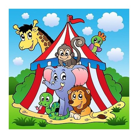 Papier peint enfant géant Animaux cirque 2004