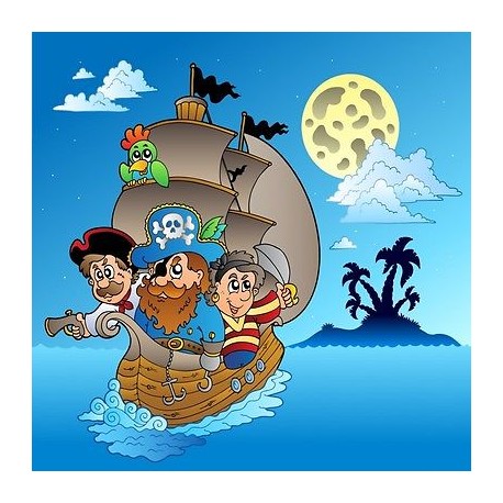 Papier peint enfant géant Pirates bateau 2009