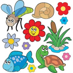 Stickers kit enfant planche de stickers Animaux réf 3686 (12 dimensions)