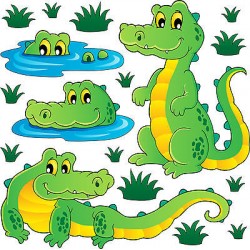 Stickers kit enfant planche de stickers Crocodiles réf 3720 (12 dimensions)