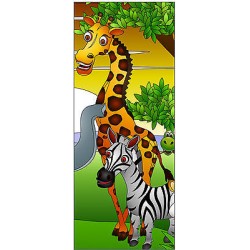 Sticker enfant porte Animaux Girafe réf 1721