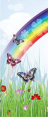 Sticker enfant porte Papillons Arc en ciel réf 1738 - Stickers