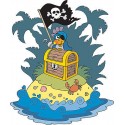 Sticker autocollant enfant Ile pirate réf 3592
