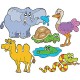 Stickers kit enfant planche de stickers Animaux jungle ref 3603 (7 dimensions)