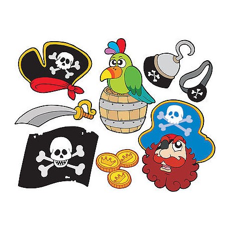 Stickers kit enfant planche de stickers Pirates ref 3590 (7 dimensions)