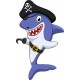 Stickers autocollant muraux enfant Requin pirateréf 3585 (30 dimensions)