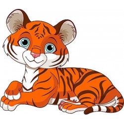 Stickers enfant Tigre réf 3579 (Dimensions de 10 cm à 130cm de largeur)