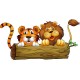 Stickers enfant Lion Tigre réf 3578 (Dimensions de 10 cm à 130cm de largeur)