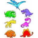 Stickers kit enfant planche de 7 stickers dinosaures ref 3572 (7 dimensions)