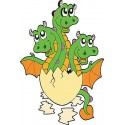 Stickers autocollant muraux enfant Bébé dragon réf 3699 (30 dimensions)