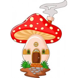 Stickers muraux enfant maison champignon réf 3568